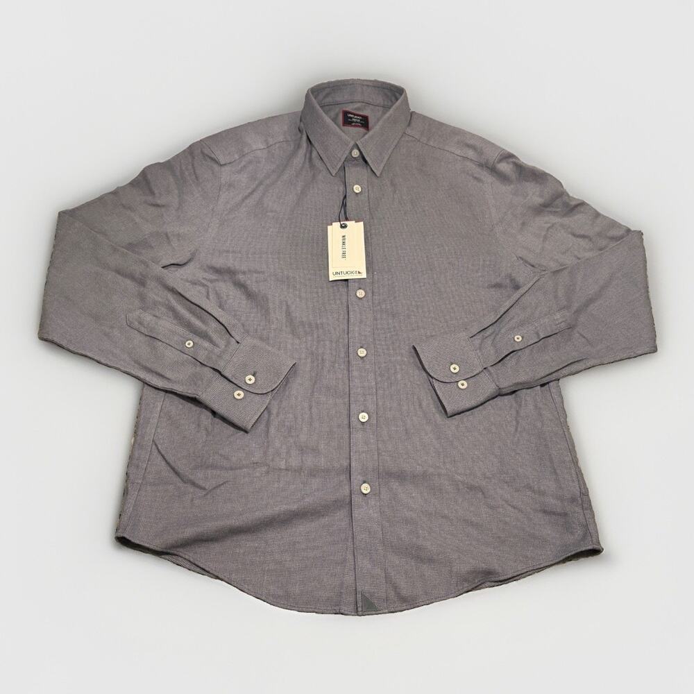 NWT UNTUCKit Veneto Grisaille WF Shirt Mens Sz M Gray Long Sleeve